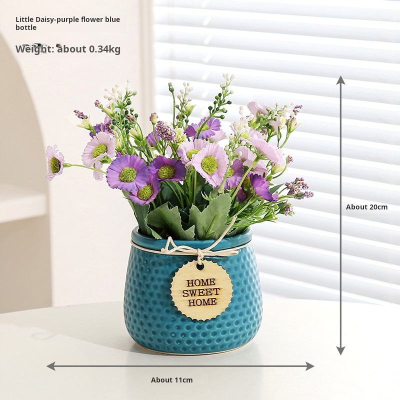 เดซี่เล็กๆดอกไม้สีม่วง-อ่างสีฟ้า