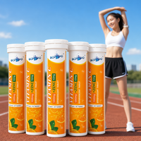 Comprimés effervescents de vitamine C 1000 mg pour adultes avec zinc 10 mg, saveur orange, complément alimentaire quotidien