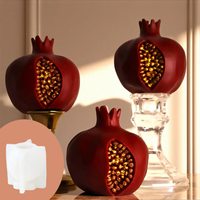 Moule en silicone 3D Grenade pour bougies, savons, cires, résine époxy, plâtre, argile polymère, bonbons, chocolat, gâteaux et décoration intérieure