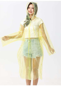 เสื้อโค้ทกันฝนแบบสวมหัว PE แบบใสสำหรับท่องเที่ยวกลางแจ้งล่องแพปีนเขา - Product Image 4