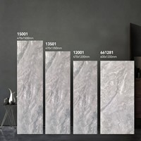 Carreaux de porcelaine rectangulaires modernes à motif marbre blanc gris brillant pour marches d'escalier intérieur et projets de salle de bain
