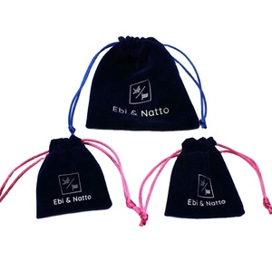 Wholesale Custom Logo Black Velvet Packaging Bags Drawstring Pouches for Jewelry for Watches Necklaces Gemstones - Product Image 1