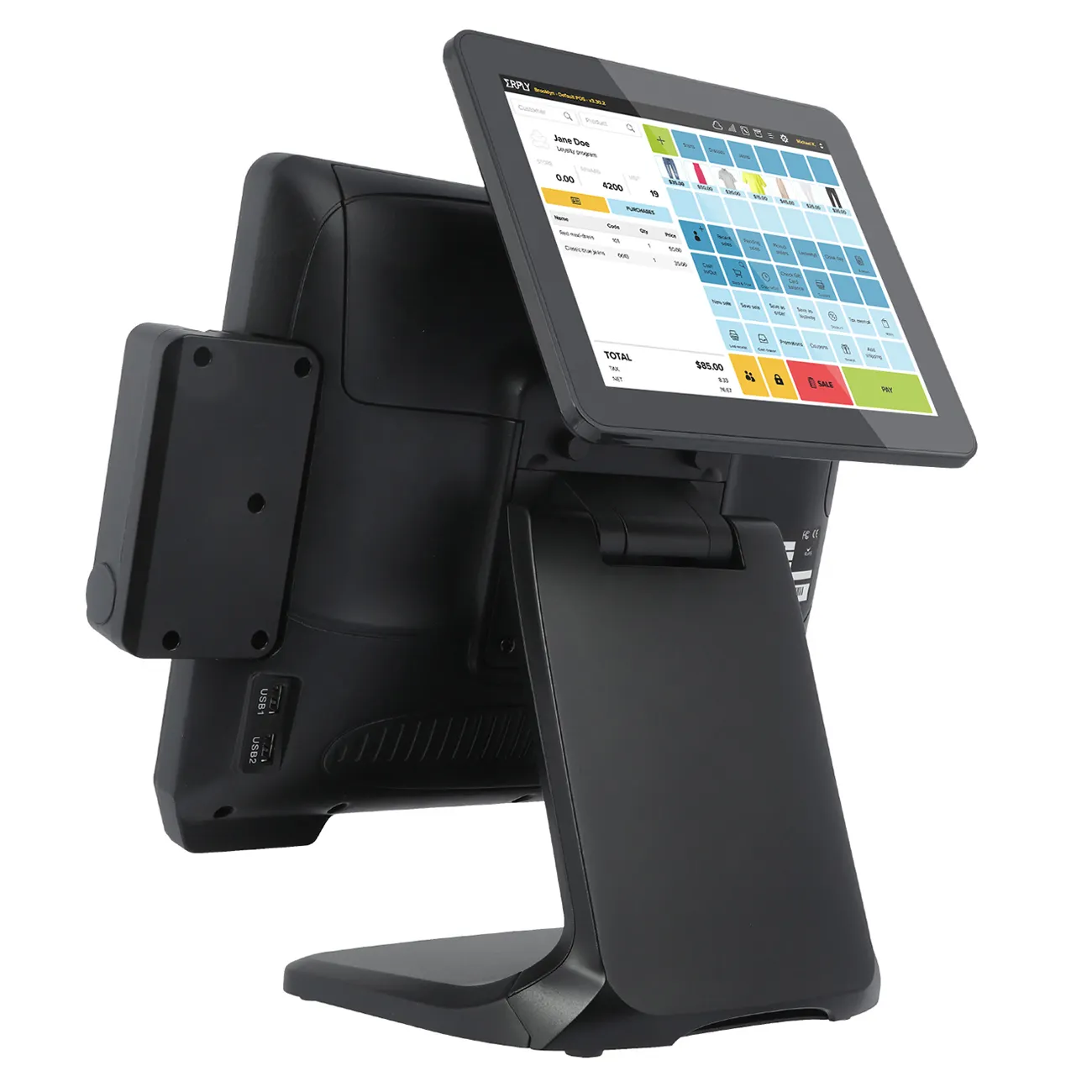 Sıcak 15 inç All-in-one POS sistemi çift ekran yazarkasa Windows Tablet POS makinesi süpermarket perakende için pos yazılımı