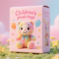 Emballage d'animaux en peluche, jouets pour enfants, boîtes d'emballage pliantes avec carte en papier imprimé de couleur, boîtes personnalisées avec fenêtre en PVC, boîte d'emballage avec propre logo