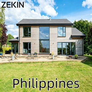 Fenêtre à battant en aluminium Zekin Philippines Project Engineering, résistante aux impacts d'ouragan, porte pliante, fenêtre panoramique fixe, autres fenêtres - Product Image 1