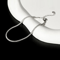 Bracelet tennis réglable en argent sterling 925 plaqué rhodium avec zircon 5A de 1,8 mm pour femme, style romantique coréen vintage, idéal pour les fêtes et mariages