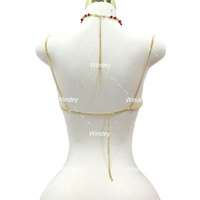 Hauts brassière en perles or rouge pour femmes dernière collection de fêtes de carnaval de sirène personnalisés