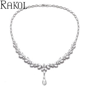 RAKOL NP2178 Koweït Cambodge Collier Goutte D'eau 2025 Élégant Zircon Cubique Bijoux Pour Femmes - Product Image 4