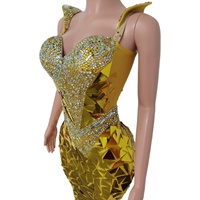 Robe longue de soirée formelle scintillante effet diamant pour femme, coupe ajustée, idéale pour anniversaire, célébration, concours de beauté, soirée club