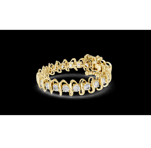 Bracelet en or rose élégant à motif ondulé, serti de diamants de laboratoire, fabriqué en or rose 14K et 18K pour femmes, avec un luxe intemporel - Product Image 5