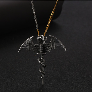 European American Style <b>Titanium</b> Steel Dragon Sword Pendant Necklace Men's Retro Animal Zodiac Fashion Jewelry SP906 - Product Image 1