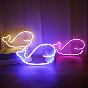 1 pezzo segno al Neon balena LED luce di umore luce luce decorativa da tavolo e decorazione da parete luce per le ragazze dormitorio matrimonio