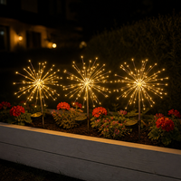 Lampu Taman Tenaga Surya untuk Dekorasi Halaman, Jalan Setapak, Taman Bunga, Halaman Depan, Jalan Masuk, Lampu LED Bentuk Dandelion Kembang Api