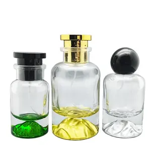 Venta al por mayor, 30ml, 50ml, 100ml, botellas de perfume personalizadas transparentes de lujo, botella de perfume de vidrio en aerosol de lujo para mujeres y hombres