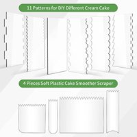6-Pack Clear Acrylique Décoration Peigne Ensemble Gâteau Bord Lissage Grattoirs 11 Modèles pour DIY Différents Crème Gâteau Cadeaux