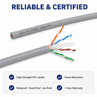 Câble réseau Ethernet Cat6 UTP non blindé en cuivre sans oxygène 23AWG, paire torsadée, LAN gris clair, isolation HDPE haute résistance