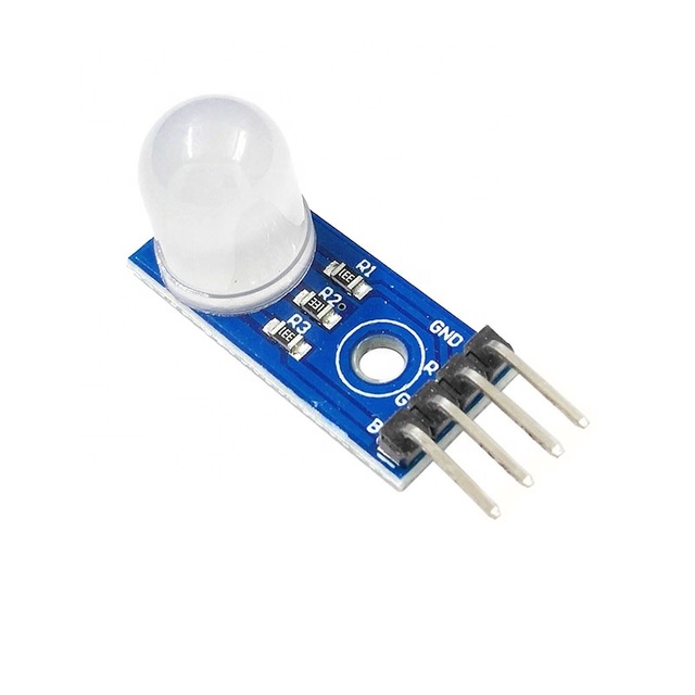 DC5V 10mm RGB LED Module - Common Cathode, Tri-Color (Red Green Blue), Programmable Full-Color LED for Arduino/DIY