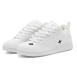 Chaussures de skate blanches en cuir de haute qualité avec logo personnalisé, nouvelles chaussures plates classiques décontractées pour femmes et hommes adultes - Product Image 1