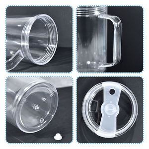 Botella de agua de plástico de doble capa de 40 oz, libre de BPA, de grado alimenticio, gran capacidad, DIY, tipo globo de nieve, con pajita y tapón - Product Image 3