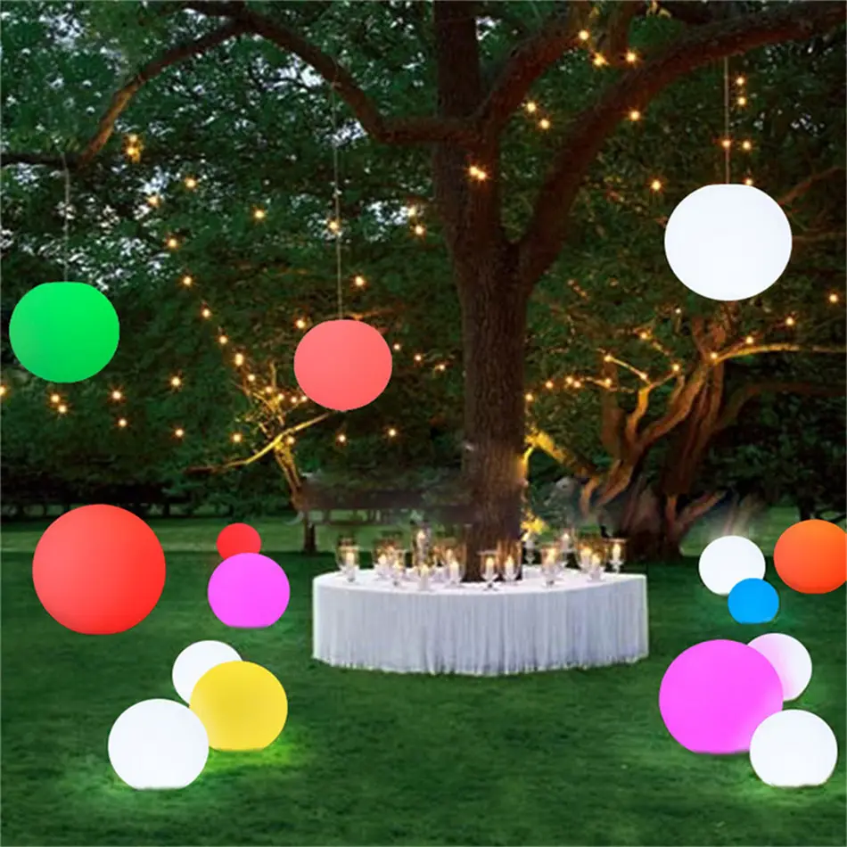 Large led light outdoor ball led with remote lumiere led ball garden park garden lights led solar ball stone lamp