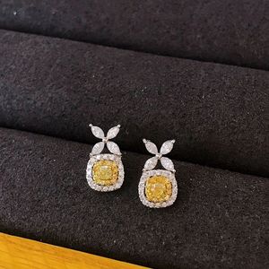 Pendientes de Diamantes Amarillos de 0.80CT con Corte Ojo de Caballo, Joyería de Oro Real de 18K Xinfly - Product Image 2