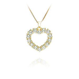 Venta caliente Chunky Heart Shape Grown Diamond Collar Lab Grown Diamond Chain Love Necklace - Product Image 4