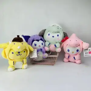 Mix 4'' beliebteste meistverkaufte günstige kleine Melody Kuromi Hello KT Soft-Spielzeug Cartoon Plüsch-Schlüsselanhänger