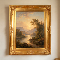 Cadre de peinture à l'huile antique baroque orné de feuilles d'or classiques de grande taille, personnalisé en gros d'usine