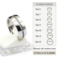 Bague personnalisée en acier inoxydable 316L vintage avec pierres précieuses, incrustation simple rangée de cristaux de zircon pour bijoux unisexes, vente en gros, faible MOQ