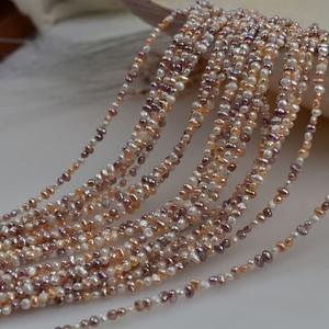 Perles baroques irrégulières naturelles, double face, couleur mélangée, 4-5 mm, perles lâches, trou vertical fort, couleur bonbon - Product Image 1