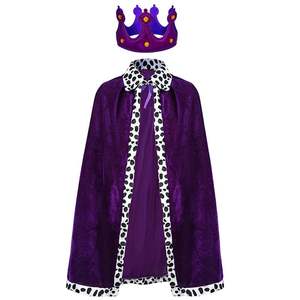 Kings Prince Crown y Red Cape Medieval King Prince Fancy Dress Up Outfits para Halloween - Product Image 3