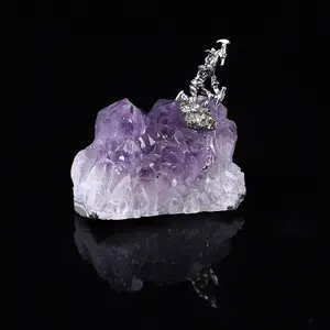批发地质石英天然晶体工艺紫水晶簇金属矿物标本