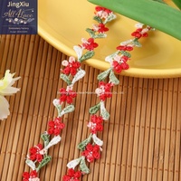 Dentelle florale soluble dans l'eau colorée pour robes, vêtements pour enfants, accessoires de couture DIY
