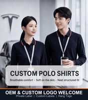 Polo à manches longues pour homme avec logo personnalisé, couleur unie, tricot piqué, doux et respirant, uniforme de golf, uniforme professionnel, vente en gros, OEM, marque privée