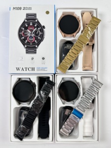 2024 el más nuevo reloj inteligente de pantalla redonda M109 con correas dobles reloj banda de moda reloj inteligente para teléfono móvil IOS <span class=keywords><strong>Android</strong></span> - Product Image 5