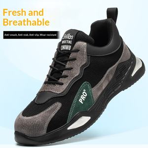 Chaussures de sécurité pour hommes respirantes, <span class=keywords><strong>anti</strong></span>-odeurs, <span class=keywords><strong>anti</strong></span>-chocs, <span class=keywords><strong>anti</strong></span>-perforation, légères, confortables, avec empeigne en maille et semelle extérieure en caoutchouc à profil bas - Product Image 5