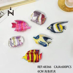 Fermaglio per capelli a forma di artiglio di pesce 6 cm, colorato, a forma di pesce marino, per donne e ragazze, accessori per capelli - Product Image 3