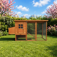 Poulailler en bois d'extérieur, design moderne, avec enclos extensible, nichoir, léger et pliable, pour 4 à 6 poulets, toutes saisons