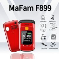 Teléfono Móvil para Personas Mayores F899 con Doble SIM, Pantalla Dual, Botón SOS Grande y Batería de 1000-1499 mAh para Exportación