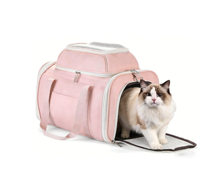 Grand sac de transport pour animaux de compagnie, imperméable, durable, en cuir PU, extensible, pour petits chiens et chats - Product Image 2