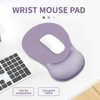 Tapis de souris ergonomique personnalisé en mousse à mémoire de forme, motif dessin animé violet, avec repose-poignet, antidérapant, pour gaming et bureau, en gel, couleur personnalisable, direct usine