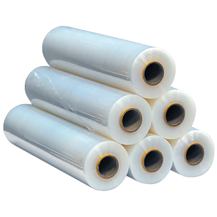 2022 hot sale cheap personalized 23 microns 500mm 500m eco pe pallet wrap stretch film big roll