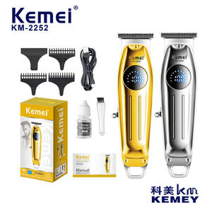 Tondeuse à cheveux électrique Kemei Km-2252, corps métallique, affichage numérique, rechargeable par USB, outil de coupe de cheveux professionnel pour hommes et animaux domestiques - Product Image 2
