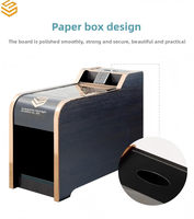 Table basse moderne en bois massif avec porte de rangement et éclairage LED pour le salon