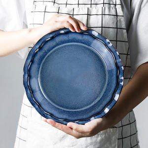 2025 precio de fábrica cocina forma redonda pastel pan para hornear cerámica 11 pulgadas pastel Pizza postre plato para hornear plato - Product Image 3