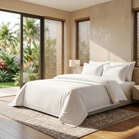 Vente en gros de linge de lit d'hôtel 5 étoiles de luxe 100 pur coton ensemble de draps d'hôtel blanc uni