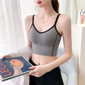 <span class=keywords><strong>Top</strong></span> court sans manches pour femmes, Camisole dos nu, mode décontractée, débardeur, soutien-gorge - Product Image 2
