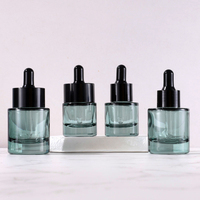 Flacon compte-gouttes d'huile essentielle en verre transparent à fond épais 15ml 20ml 30ml 40ml 50ml flacon de sérum tonique cosmétique avec bouchon à double pont