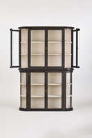 Vitrine en verre minimaliste nordique moderne, vitrine en chêne noir, adaptée à une utilisation dans le salon