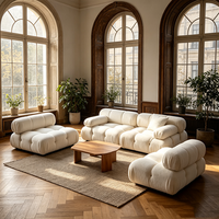 Canapé en éponge compressée haute densité personnalisable, canapé moderne minimaliste en velours, ensemble de canapés en éponge compressée pour petit appartement